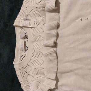 Children’s Place Girls Sparkle Ruffle Sweater Shirt Size L 10/12